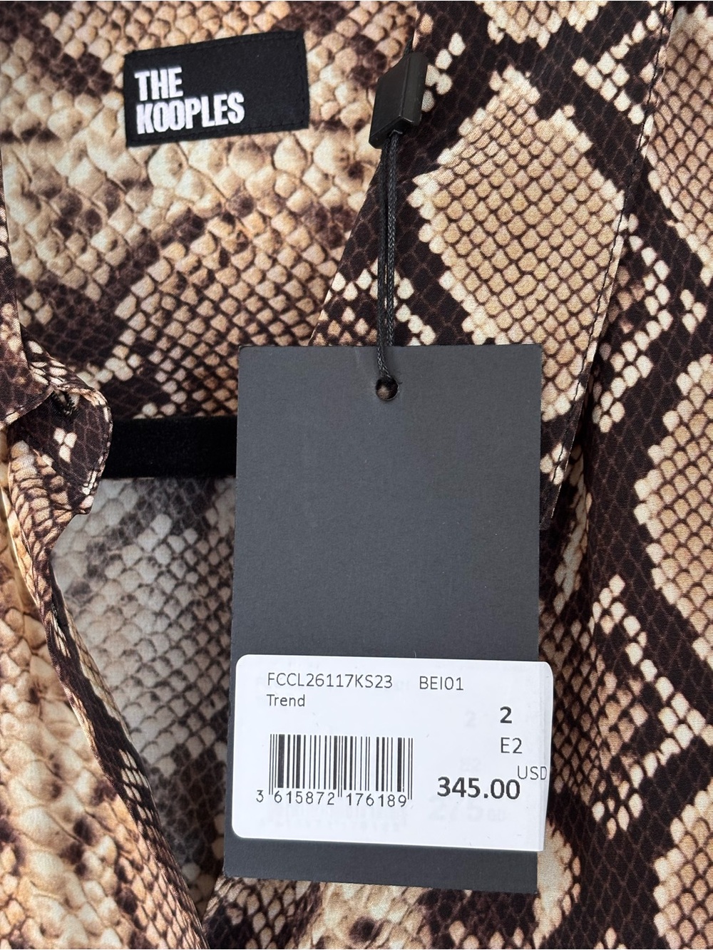 THE KOOPLES French Luxury 100% Silk Python Print Button Front Blouse NWT Size M - Picture 16 of 16
